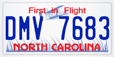 NC license plate DMV7683