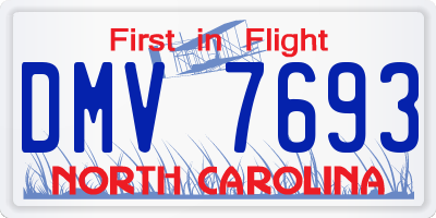 NC license plate DMV7693