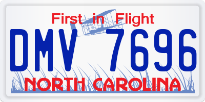 NC license plate DMV7696