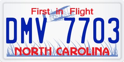 NC license plate DMV7703