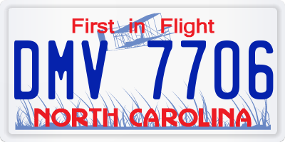NC license plate DMV7706