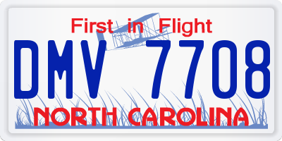 NC license plate DMV7708