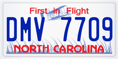 NC license plate DMV7709