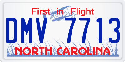 NC license plate DMV7713