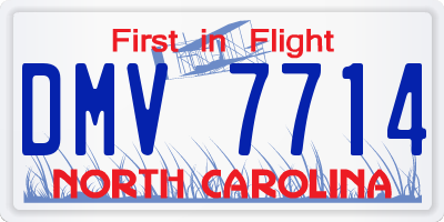 NC license plate DMV7714