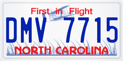 NC license plate DMV7715