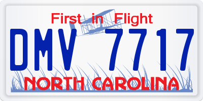 NC license plate DMV7717