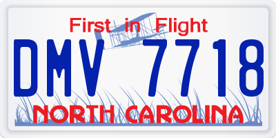 NC license plate DMV7718