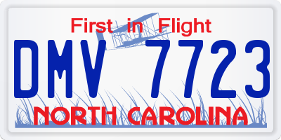 NC license plate DMV7723