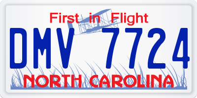 NC license plate DMV7724