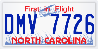 NC license plate DMV7726
