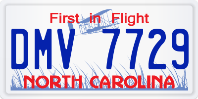 NC license plate DMV7729