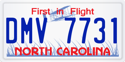 NC license plate DMV7731