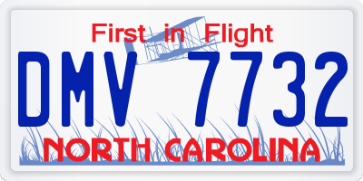 NC license plate DMV7732