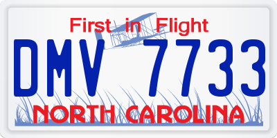 NC license plate DMV7733