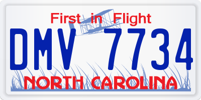 NC license plate DMV7734