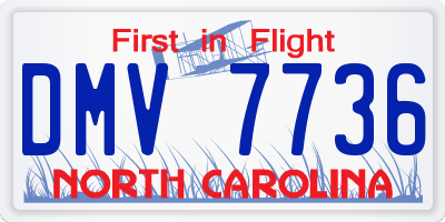 NC license plate DMV7736