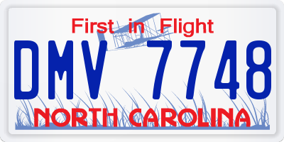 NC license plate DMV7748