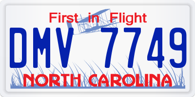 NC license plate DMV7749