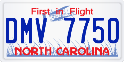 NC license plate DMV7750