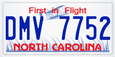 NC license plate DMV7752