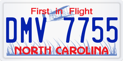 NC license plate DMV7755