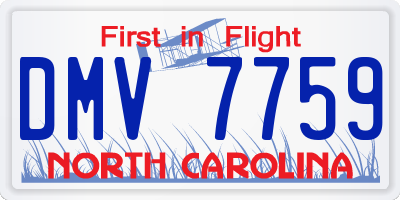 NC license plate DMV7759
