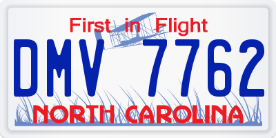 NC license plate DMV7762