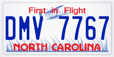 NC license plate DMV7767