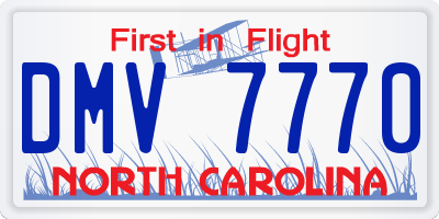 NC license plate DMV7770