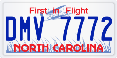 NC license plate DMV7772