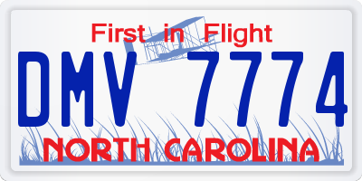 NC license plate DMV7774