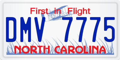 NC license plate DMV7775