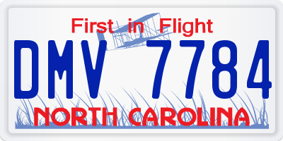 NC license plate DMV7784