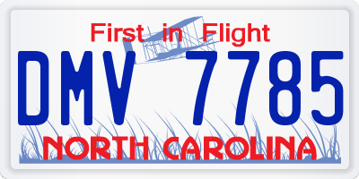 NC license plate DMV7785