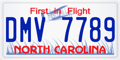 NC license plate DMV7789