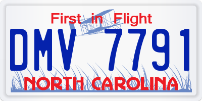 NC license plate DMV7791