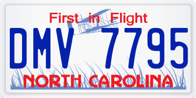 NC license plate DMV7795