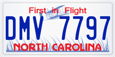 NC license plate DMV7797