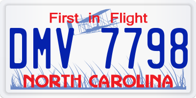 NC license plate DMV7798