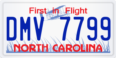 NC license plate DMV7799