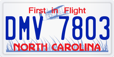 NC license plate DMV7803