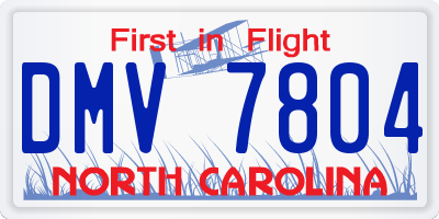 NC license plate DMV7804