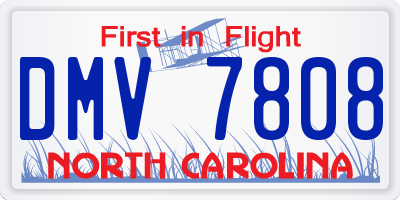 NC license plate DMV7808