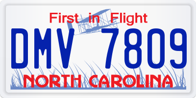 NC license plate DMV7809