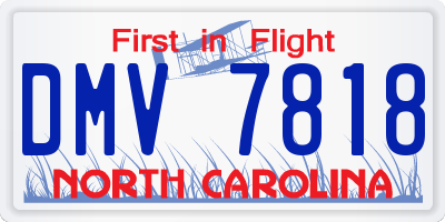 NC license plate DMV7818
