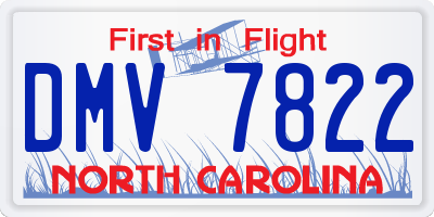 NC license plate DMV7822