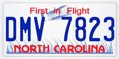 NC license plate DMV7823