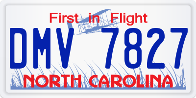 NC license plate DMV7827