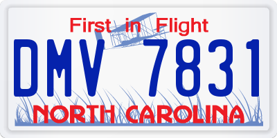 NC license plate DMV7831